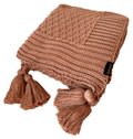 Manta Tricot Rosê 90x180 cm com Tassel - Colméia