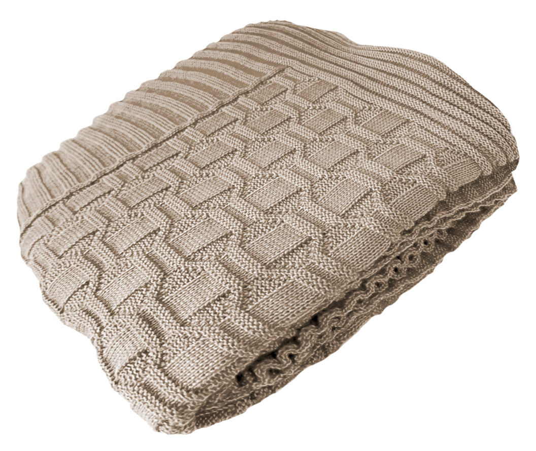 Manta Tricot Natural 90x180 cm - Diamond