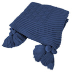 Manta Tricot Azul jeans  90x180 cm com Tassel -Diamond