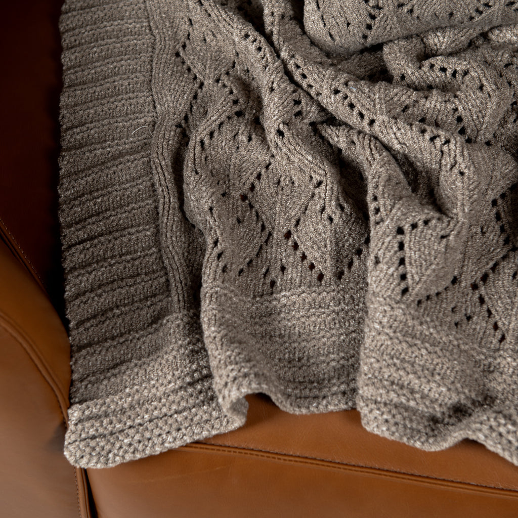 Manta Tricot Fendi Bege 90x180 cm - Pavone