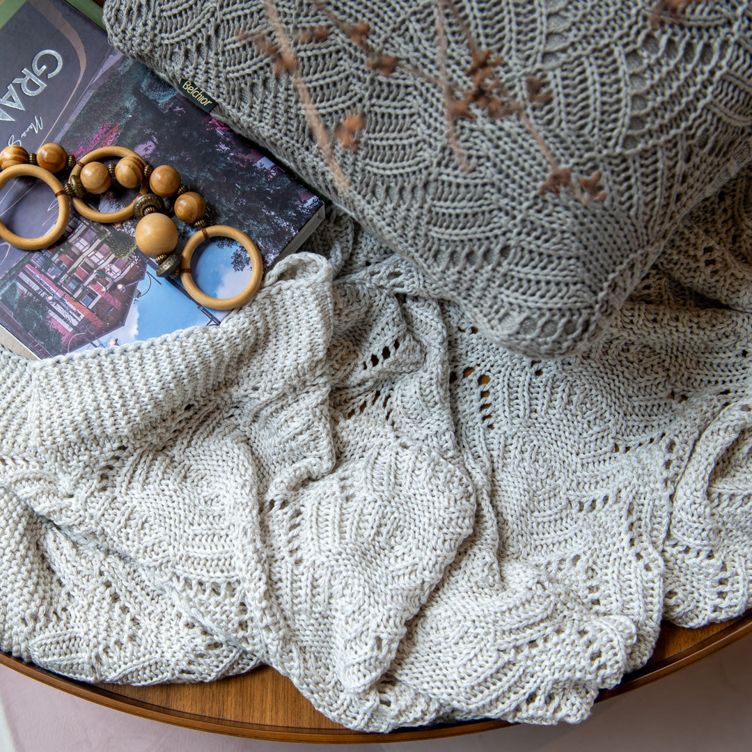 Manta Tricot Linho Bege 90x180 cm - Coquile