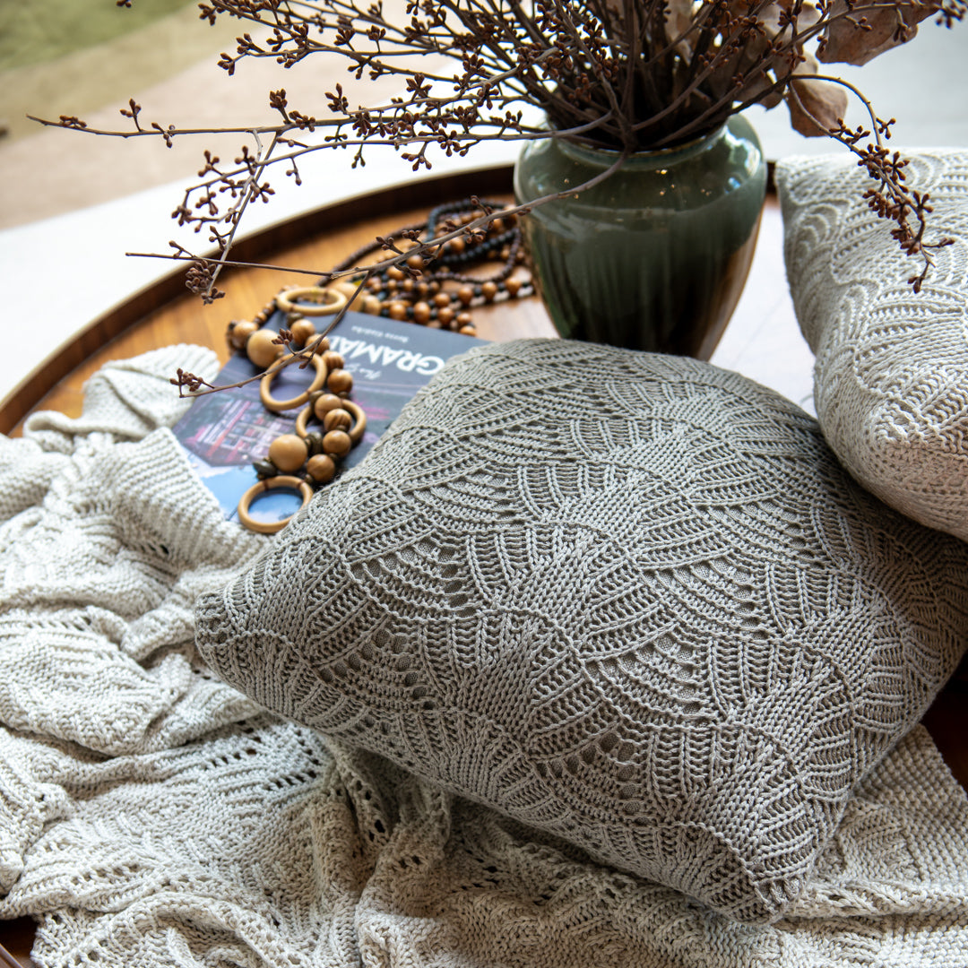 Manta Tricot Linho Bege 90x180 cm - Coquile