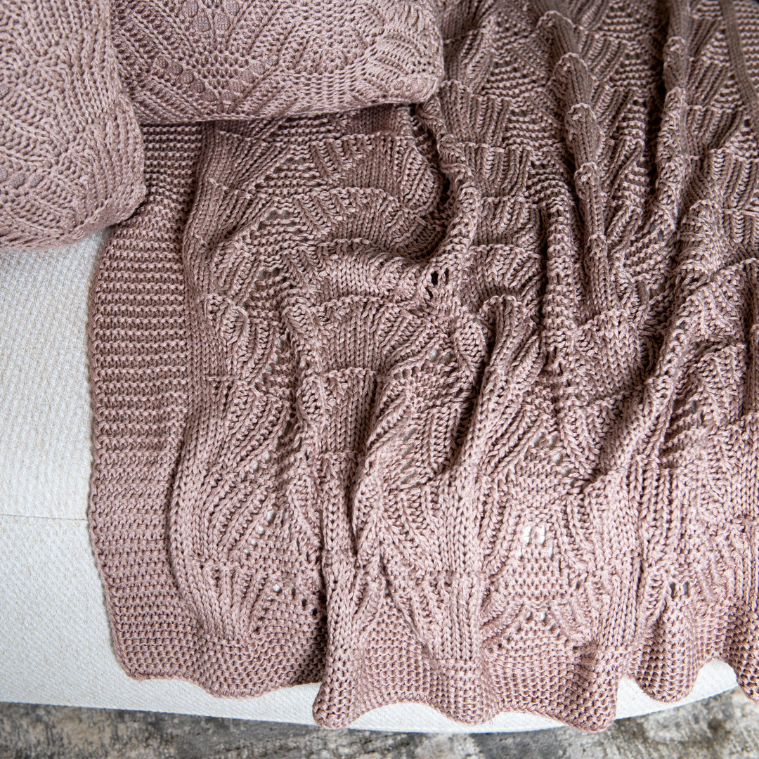Manta Tricot Rosê 90x180 cm - Coquile