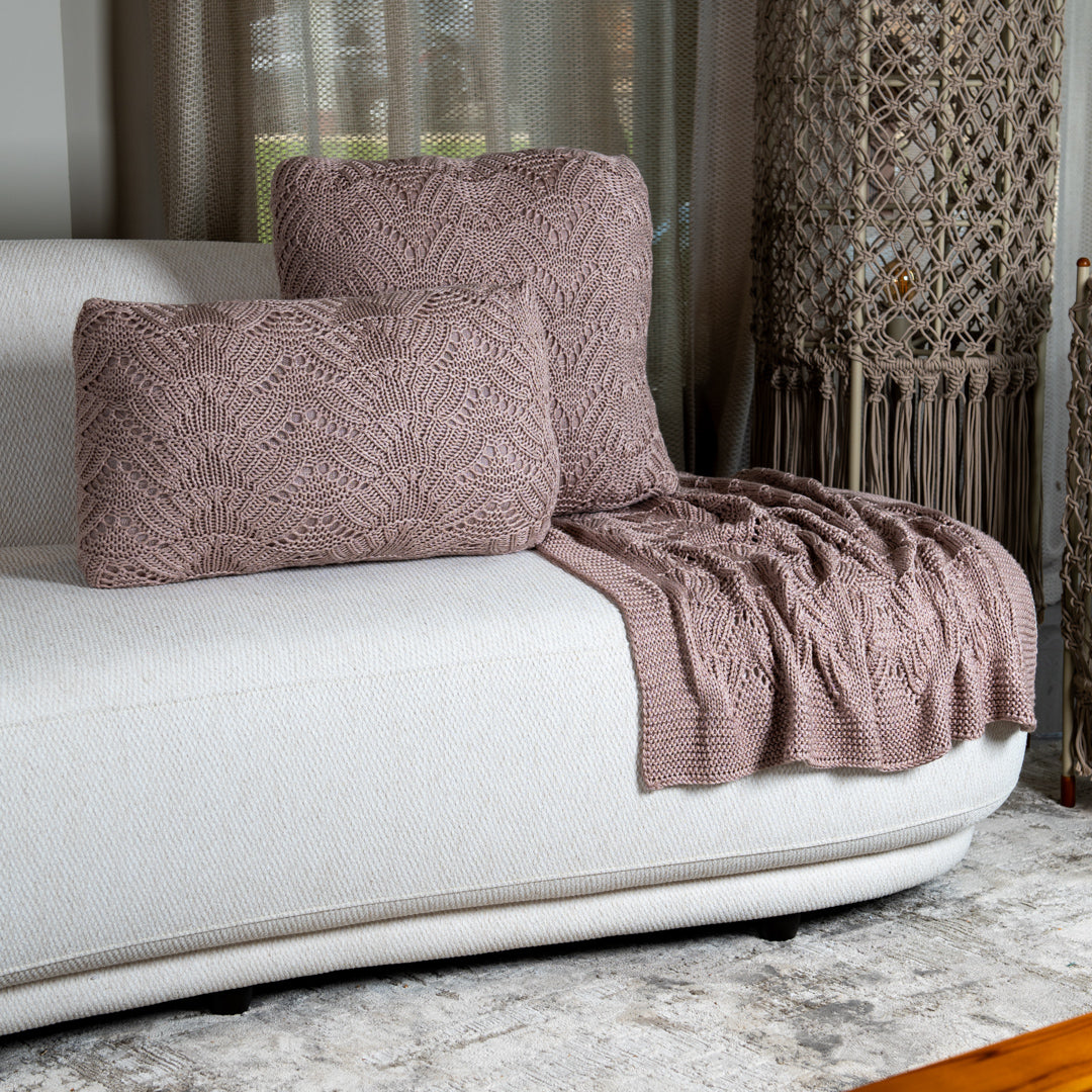 Manta Tricot Rosê 90x180 cm - Coquile