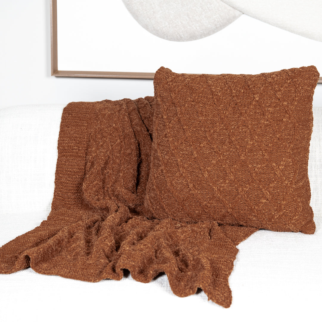 Manta Tricot Terracota 90x180 cm - Aran