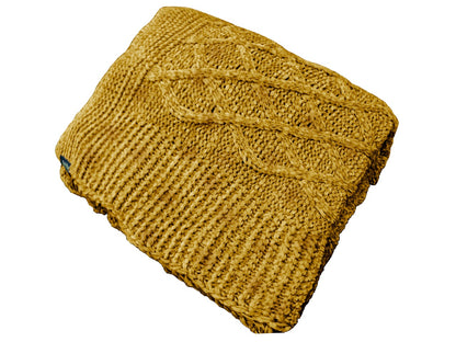 Manta Peseira de Tricot Amarelo Mostarda 90x180 cm - Aran