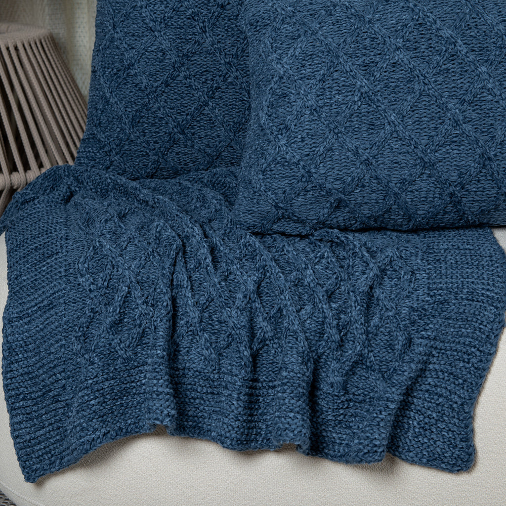 Manta Tricot Azul Jeans 90x180 cm - Aran