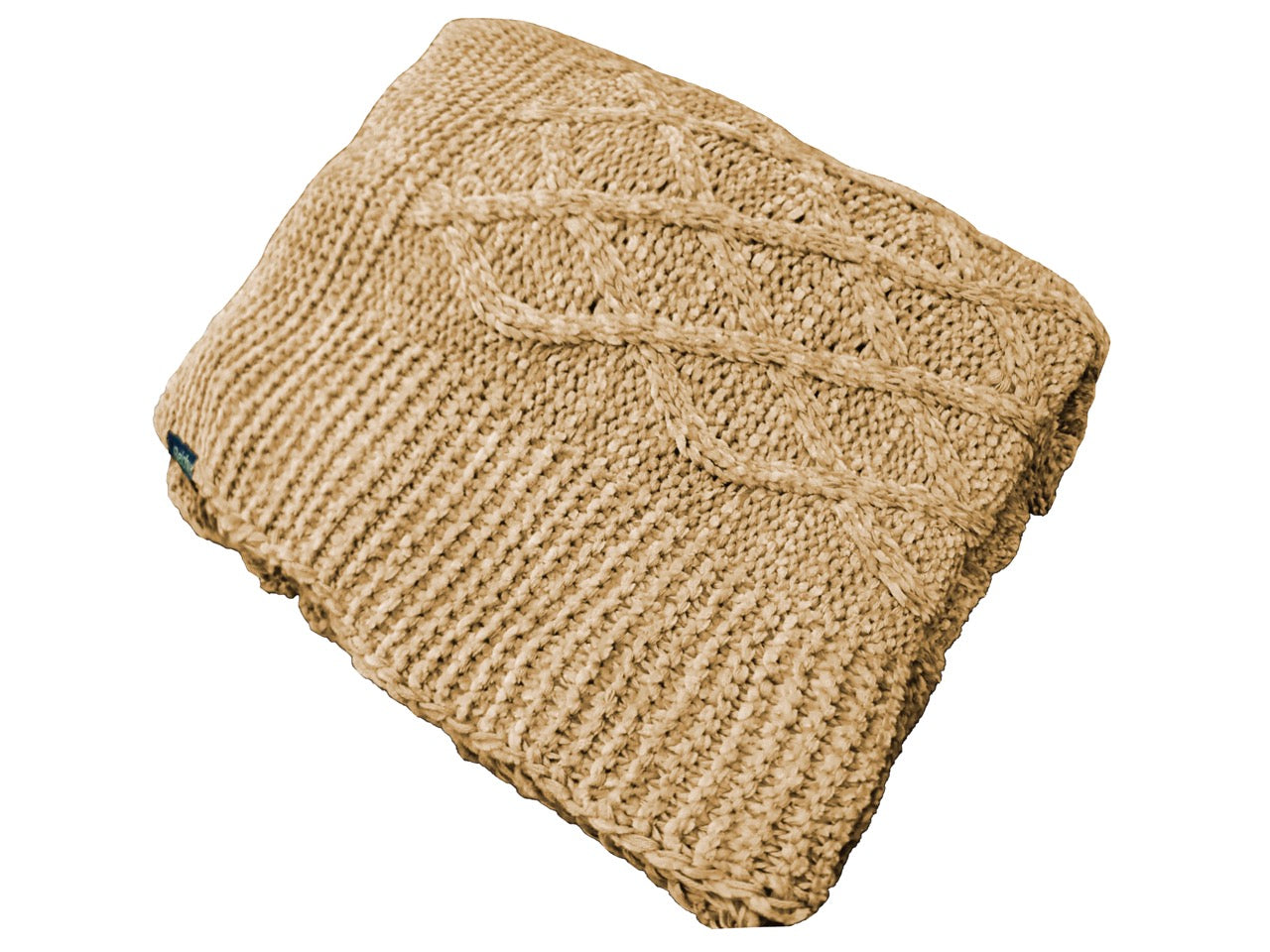 Manta Tricot Bege Saara 90x180 cm - Aran