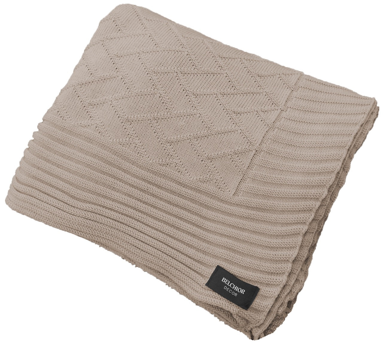 Manta Tricot Bege Castor 90x180 cm - Link