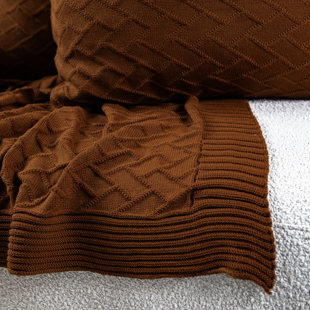 Manta Tricot Terracota 90x180 cm - Link