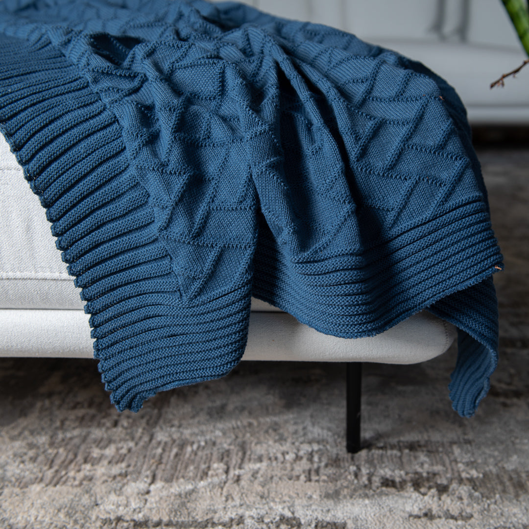 Manta Tricot Azul Jeans 90x180 cm - Link