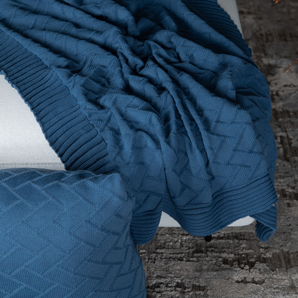 Manta Tricot Azul Jeans 90x180 cm - Link