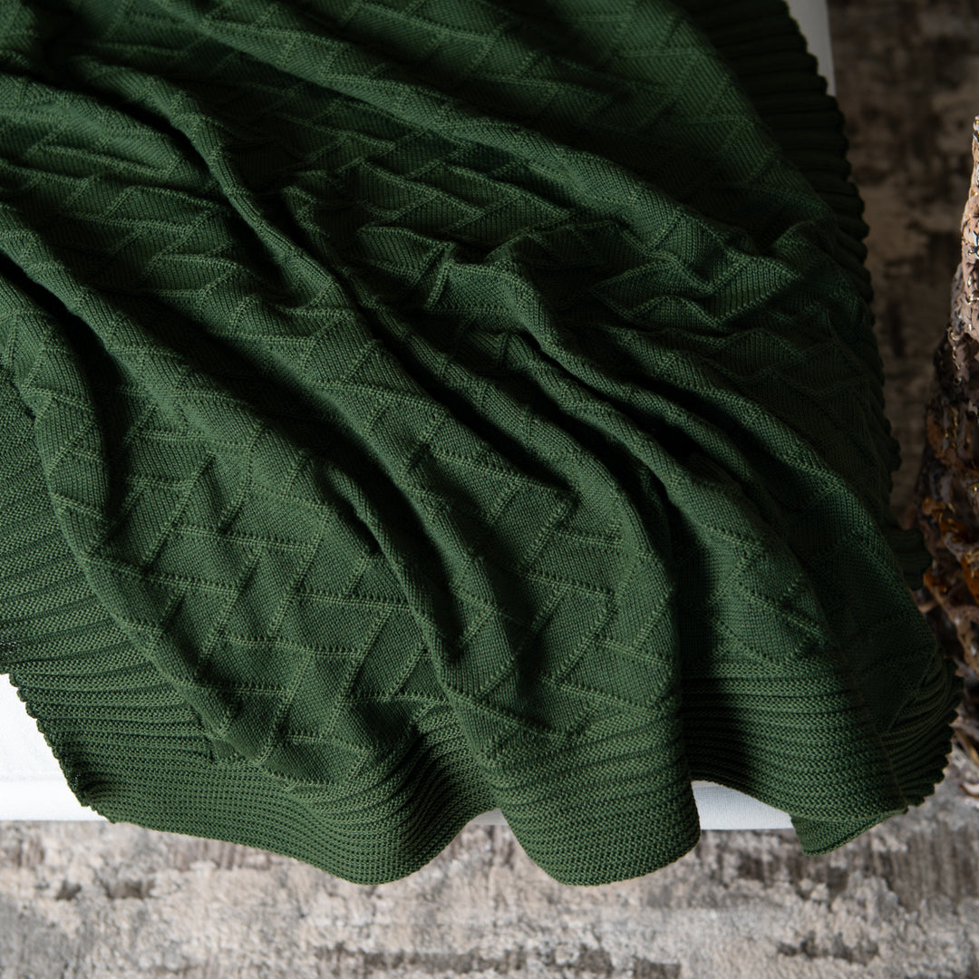 Manta Tricot Verde Militar 90x180 cm - Link
