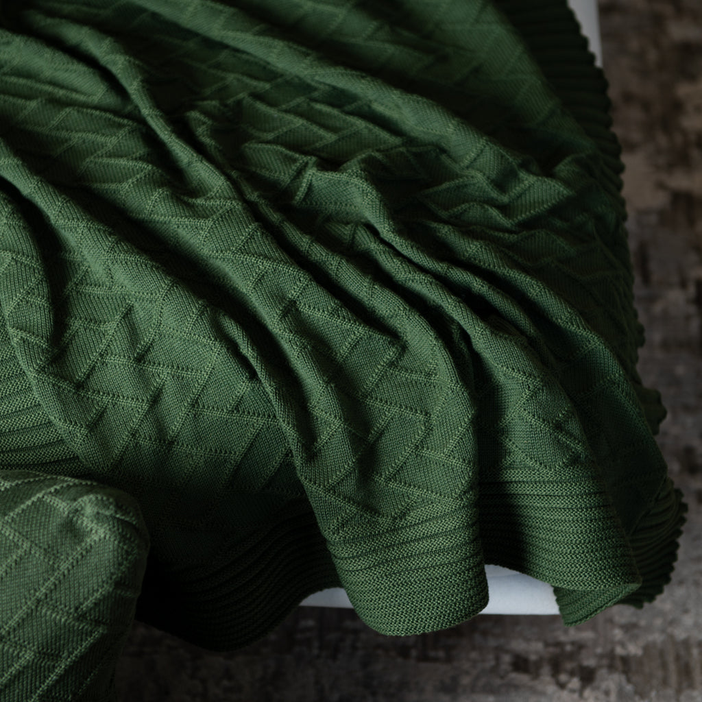 Manta Tricot Verde Militar 90x180 cm - Link