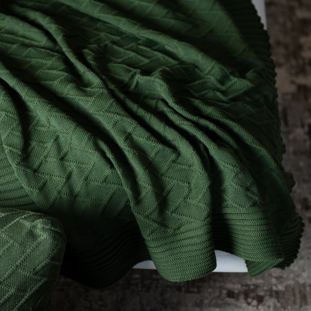 Manta Tricot Verde Militar 90x180 cm - Link