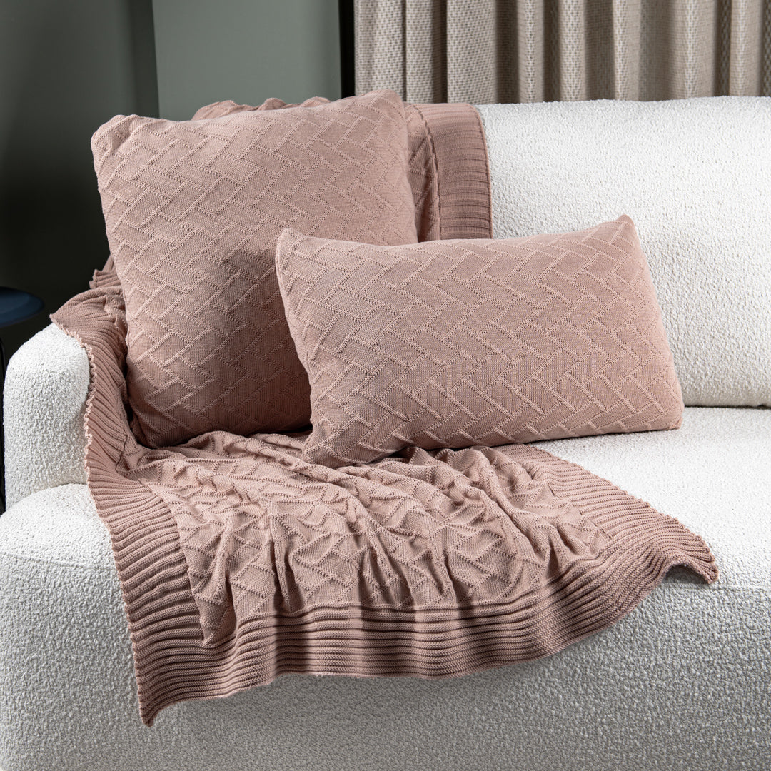 Manta Tricot Rosê 90x180 cm - Link