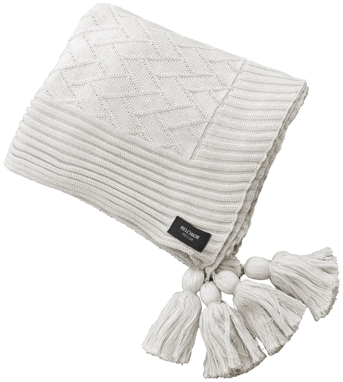 Manta Tricot Natural 90x180 cm com Tassel - Link