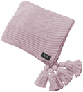 Manta Tricot Rosê 90x180 cm com Tassel - Link