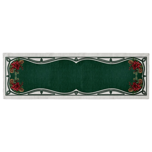 Caminho de Mesa Pinhas e Flor de Natal c/ Hidrorrepelência 42x141cm