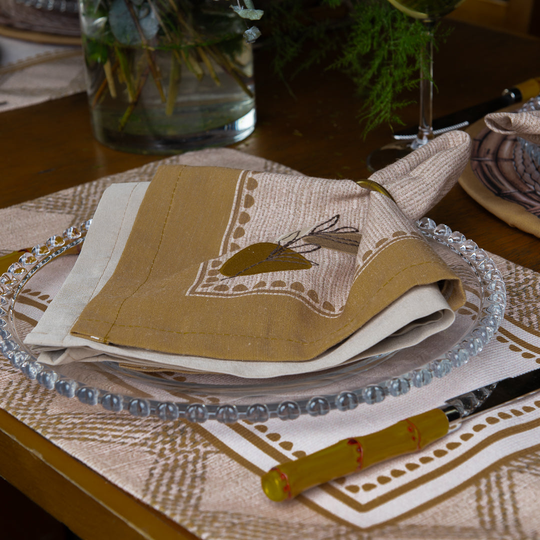 Kit 2 Jogo Americano Rustic Ambar c/ Hidrorrepelência 48x31