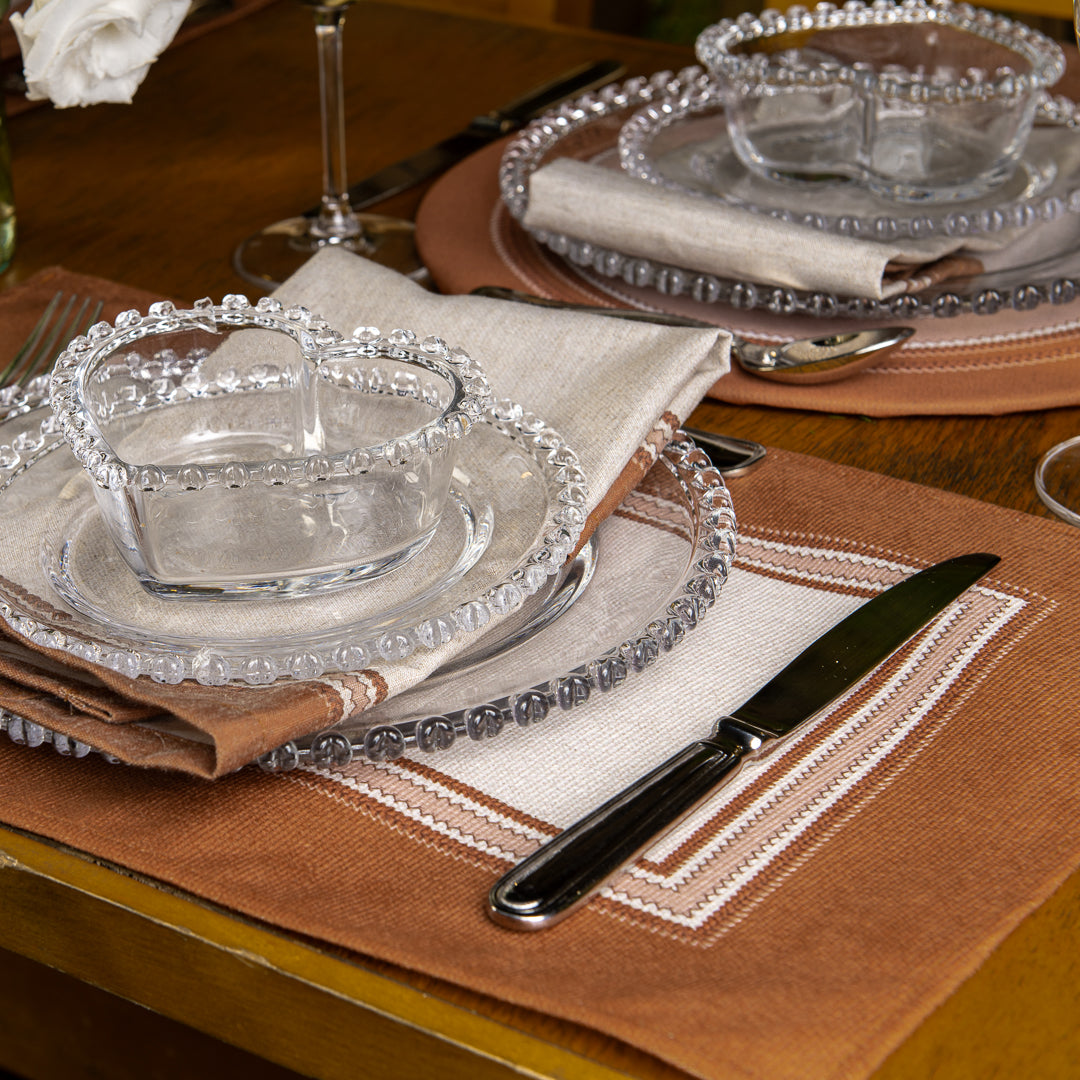 Kit 2 Jogo Americano Terracota c/ Hidrorrepelência 48x31