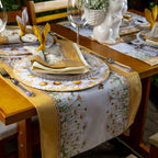 Caminho de Mesa Páscoa Coelhos no Jardim 43x141cm