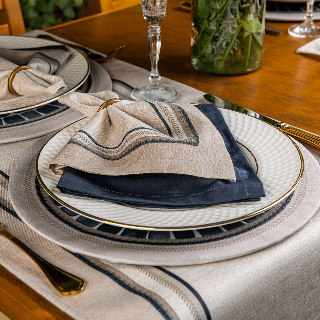 Caminho de Mesa Azurite Off White c/ Hidrorrepelência 43x141cm