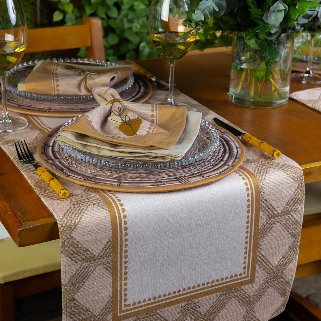 Caminho de Mesa Rustic Ambar c/ Hidrorrepelência 43x141cm