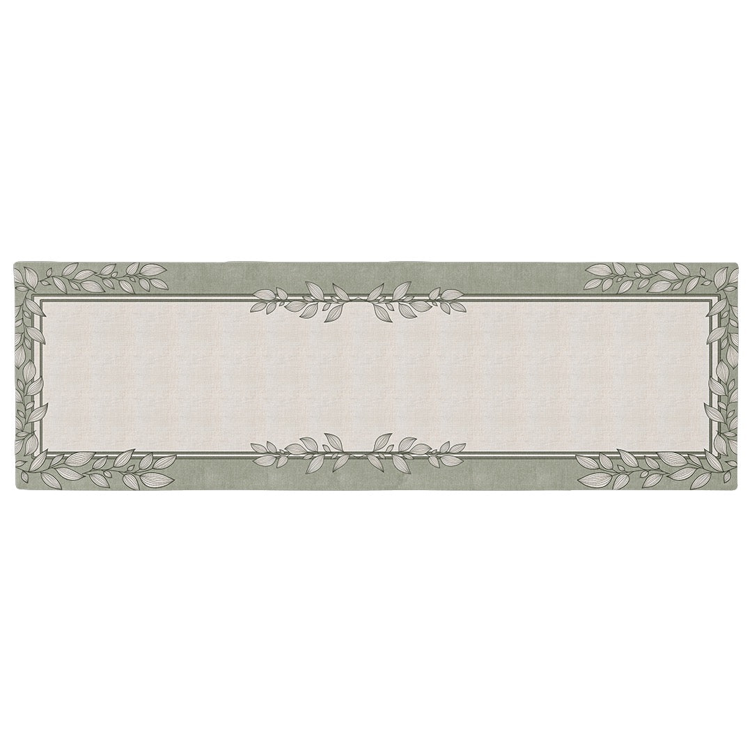 Caminho de Mesa Folhas Verdes c/ Hidrorrepelência 43x141cm