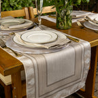 Caminho de Mesa Dunas Ikat Bege c/ Hidrorrepelência 43x141cm