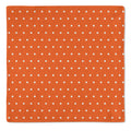 Kit 2 Guardanapos Tricoline Poá Laranja Branco 43x43 + 2 Argolas