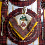 Kit 2 Guardanapos Linho Bordado Clássico Natal 40x40cm