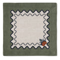 Kit 2 Guardanapos Linho Bordado Florence Verde 40x40 + 2 Argolas