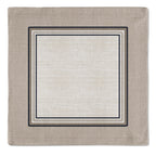 Kit 2 Guardanapos Linho Azurite  Off White 40x40 + 2 Argolas