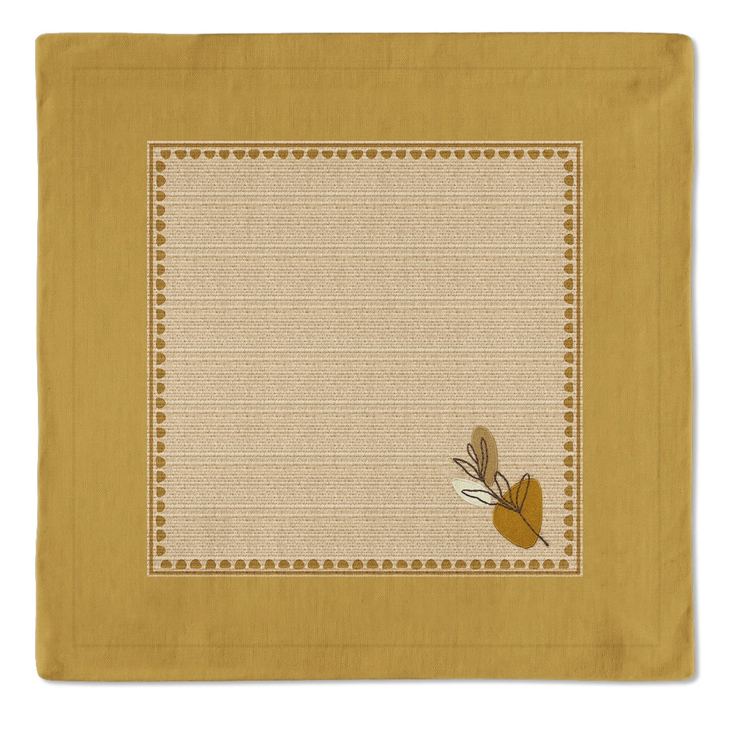 Kit 2 Guardanapos Linho Bordado Rustic Ambar 40x40 + 2 Argolas
