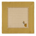 Kit 2 Guardanapos Linho Bordado Rustic Ambar 40x40 + 2 Argolas