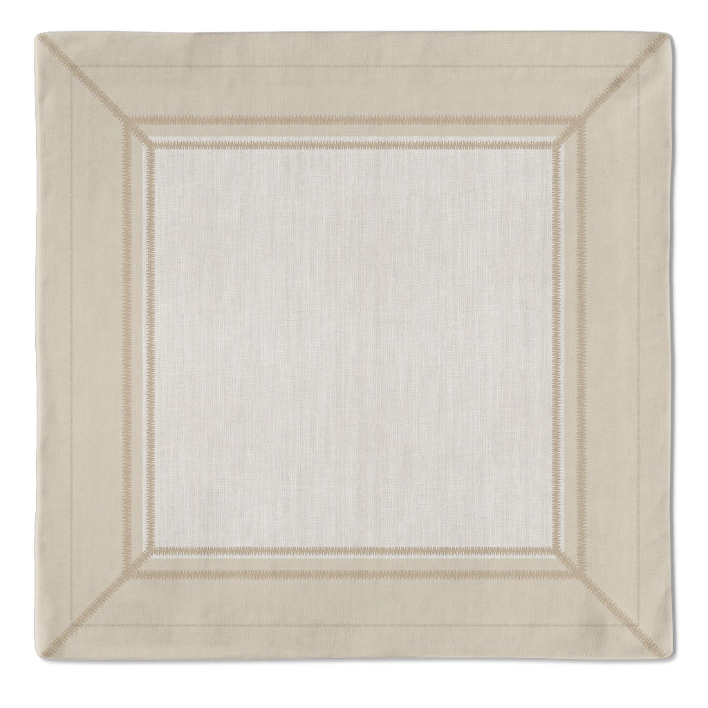 Kit 2 Guardanapos Linho Dunas Ikat Bege 40x40 + 2 Argolas