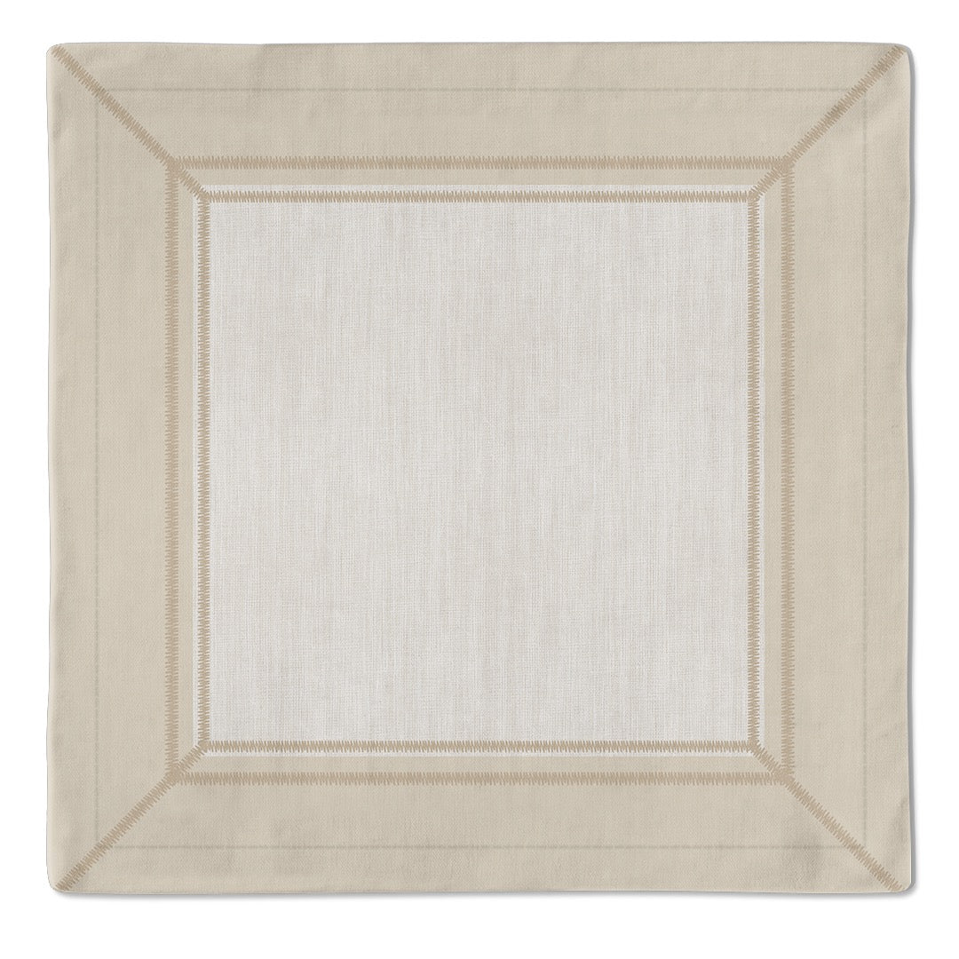 Kit 2 Guardanapos Linho Dunas Ikat Bege 40x40 + 2 Argolas