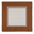 Kit 2 Guardanapos Linho Terracota 40x40 + 2 Argolas
