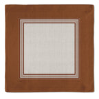 Kit 2 Guardanapos Linho Terracota 40x40 + 2 Argolas