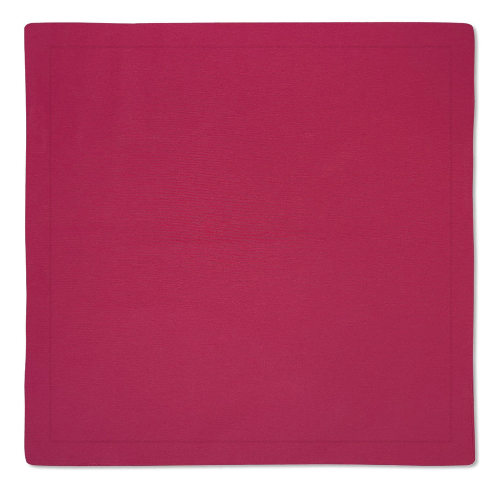 Kit 2 Guardanapos Tricoline Liso Rosa Fucsia 43x43 + 2 Argolas