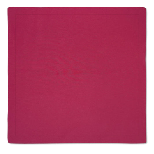 Kit 2 Guardanapos Tricoline Liso Rosa Fucsia 43x43 + 2 Argolas