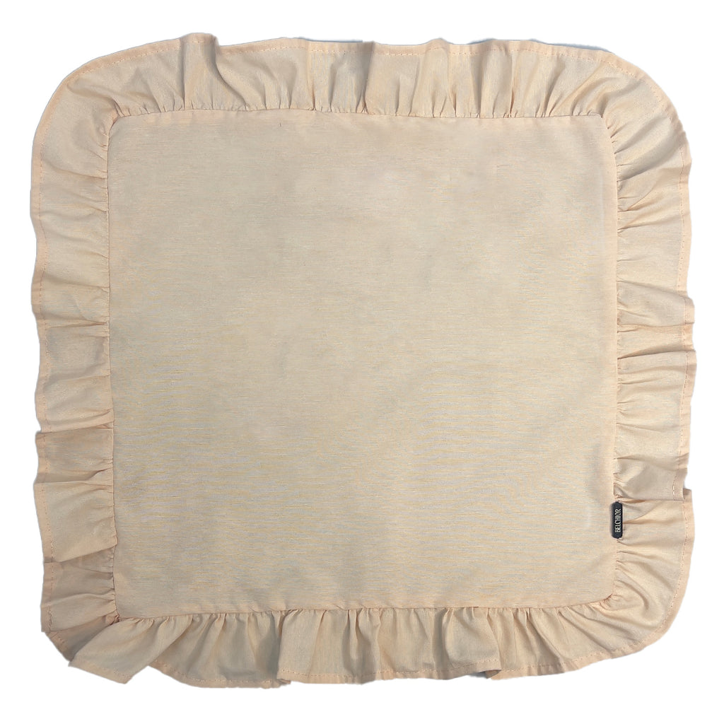 Kit 2 Guardanapos Liso Salmão com Babado 43x43 + 2 Argolas