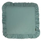 Kit 2 Guardanapos Liso Verde com Babado 43x43 + 2 Argolas