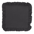 Kit 2 Guardanapos Liso Preto com Babado 43x43 + 2 Argolas