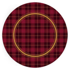 Kit 2 Capas para Sousplat Xadrez Vermelho Natal 35x35cm