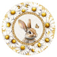 Kit 1 Caminho de Mesa + 2 Capas de Sousplat + 2 Guardanapos de Linho - Coelho Páscoa Amarelo