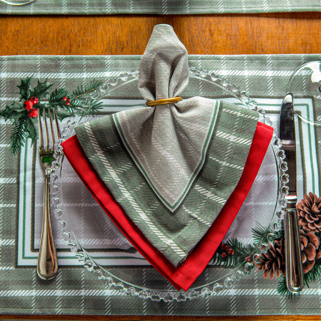 Kit 2 Jogo Americano Árvore de Natal c/ Hidrorrepelência 48x31cm