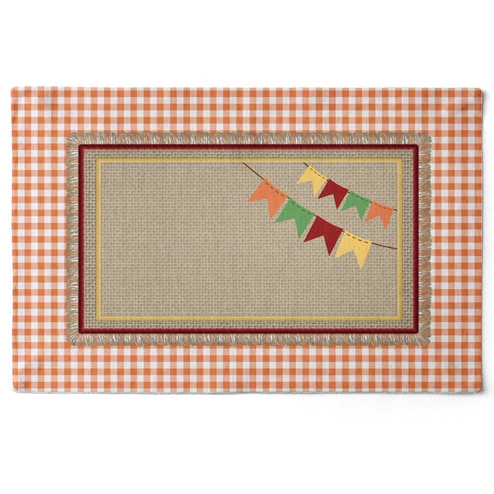 Kit 2 Jogo Americano São João - Xadrez com Bandeirolas