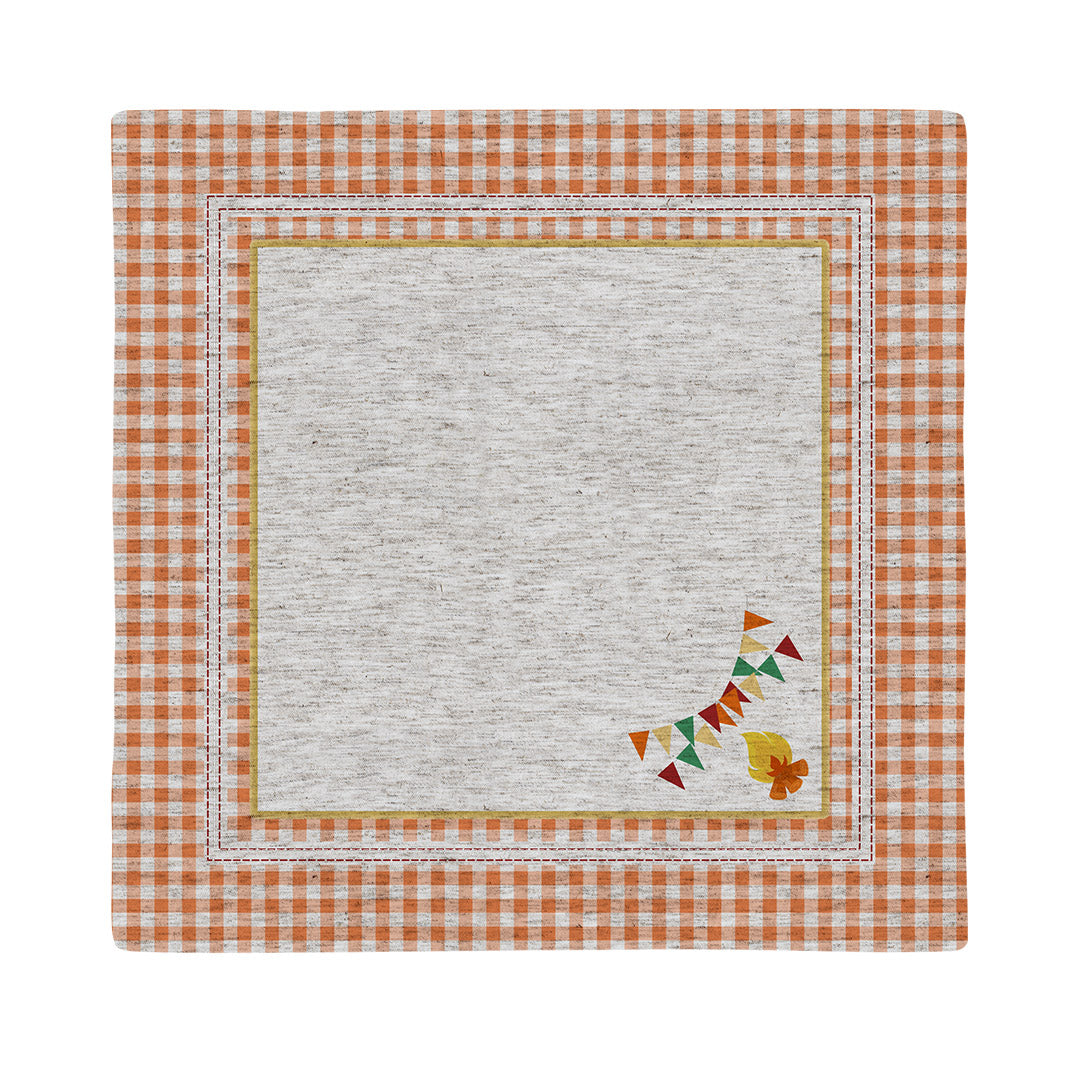 Kit 2 Capas de Sousplat + 2 Guardanapos de Linho - São João Xadrez